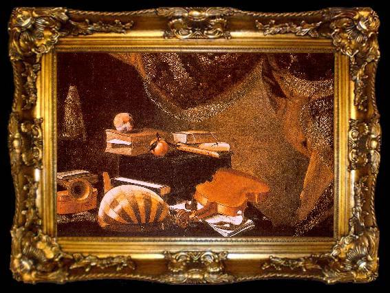 framed  BASCHENIS, Evaristo Still-Life with Musical Instruments 01, ta009-2